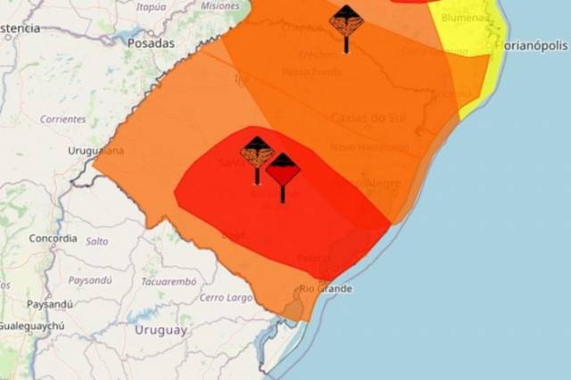 RS tem alerta de temporal até sexta-feira