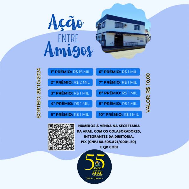 Apae de Três de Maio sorteará R$ 25 mil em prêmios em dinheiro