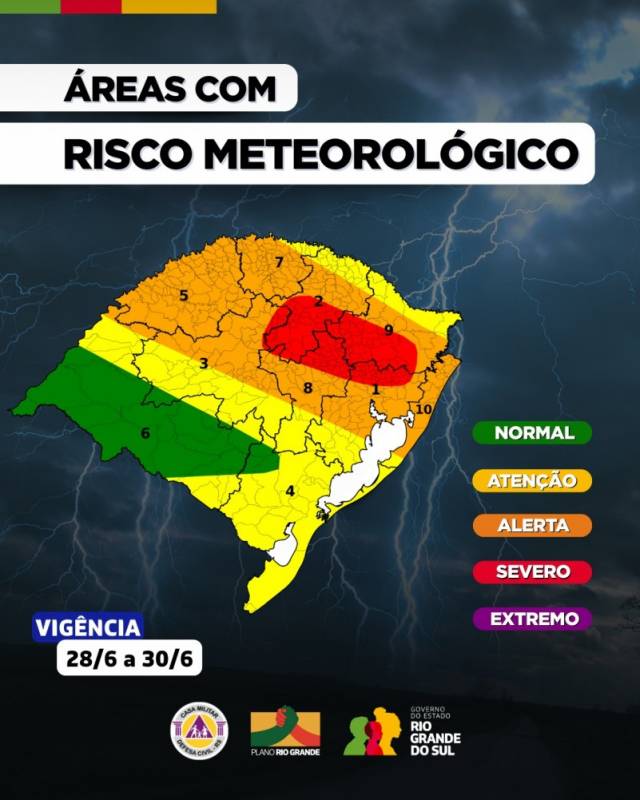 Madrugada de sábado para domingo exige atenção para alerta de chuvas intensas