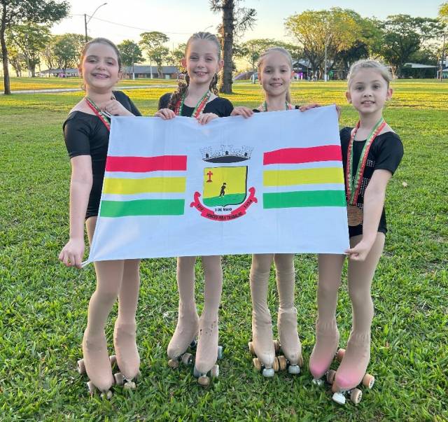 Patinadoras infantis três-maienses brilham em competição estadual