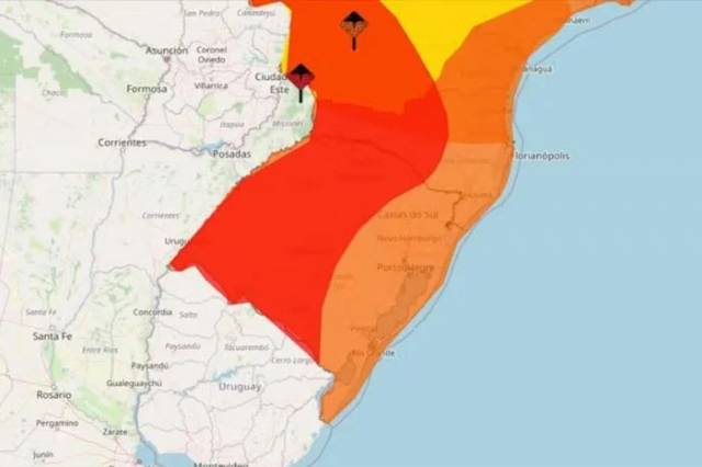 Noroeste do RS tem alerta de grande perigo para temporais