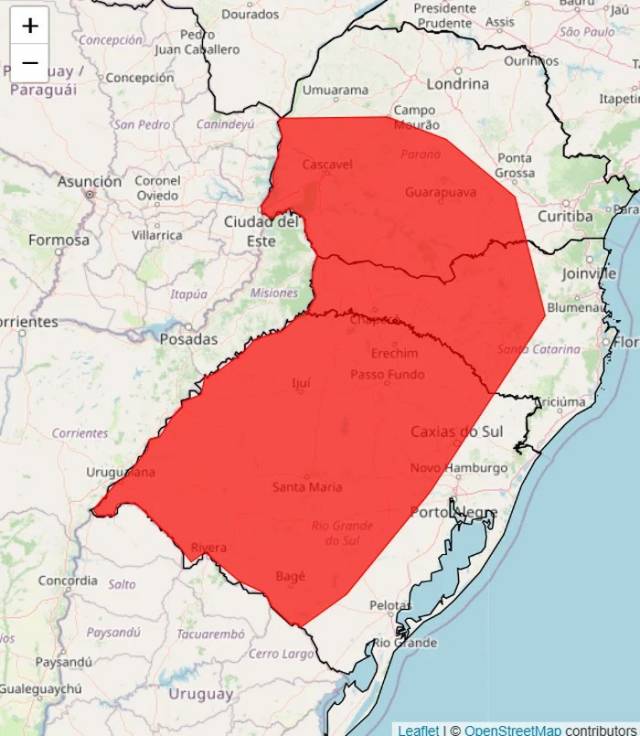 Inmet alerta para tempestades nos estados da Região Sul