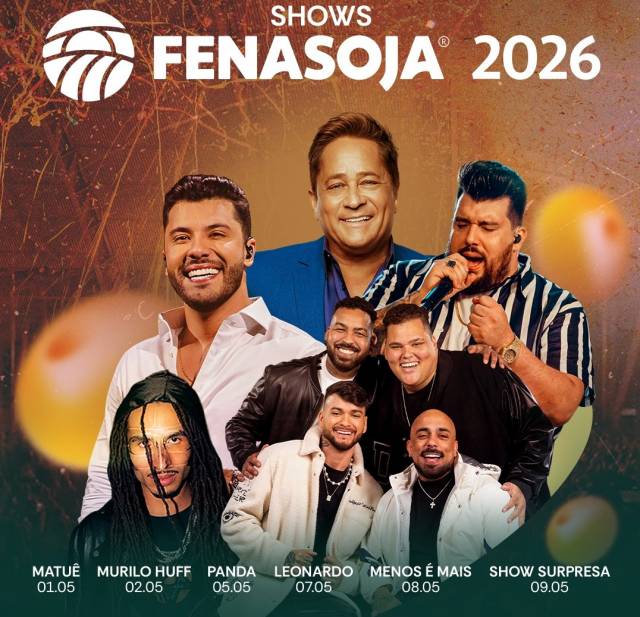 Divulgados os shows da Fenasoja 2026