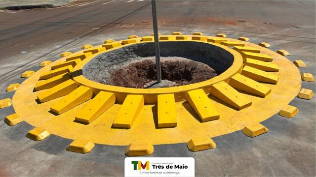 Concluída instalação de nova rótula na Avenida Pasqualini