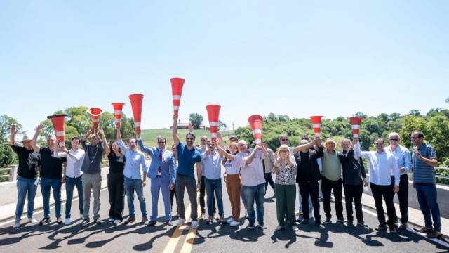 Eduardo Leite e Gabriel inauguram ponte entre Braga e Campo Novo