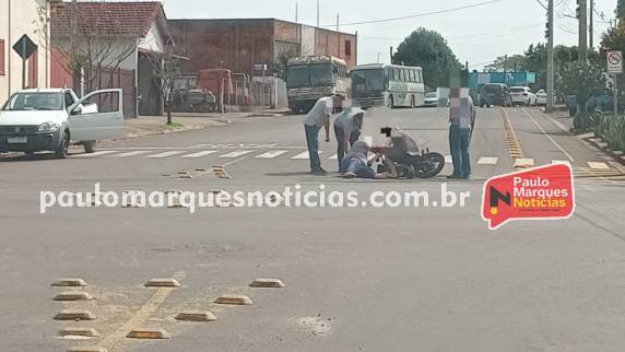 Acidente entre carro e motocicleta deixa homem ferido em Três de Maio