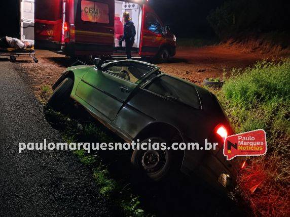 Motorista fica ferido ao cair em barranco às margens da BR-472, em Três de Maio