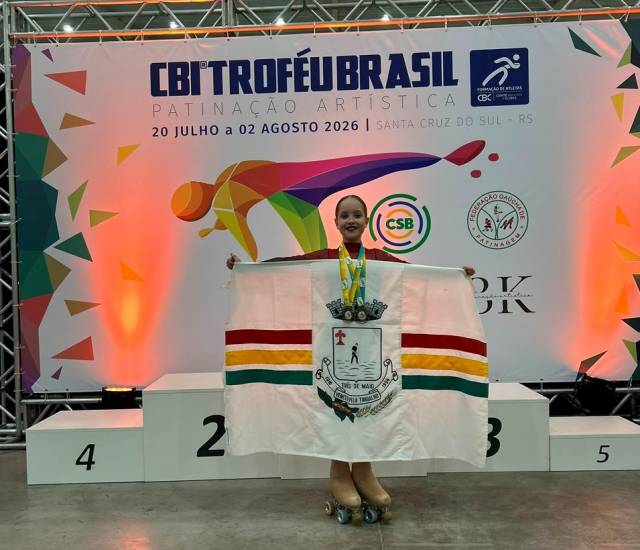 Patinadora mirim de TM conquista dois pódios em competição nacional