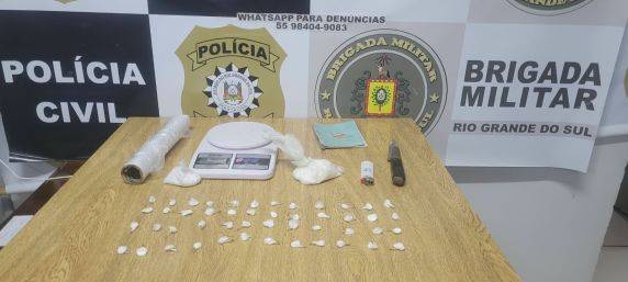 Polícia apreende 110 gramas de cocaína em Três de Maio