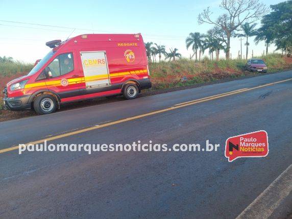 Colisão traseira deixa motorista ferido na RS-342 em Três de Maio
