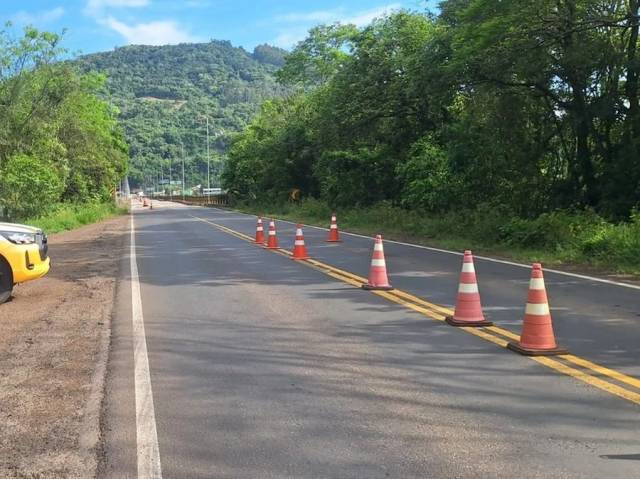 Ponte sobre o Rio Uruguai, em Nonoai, é interditada parcialmente após inspeção técnica de rotina